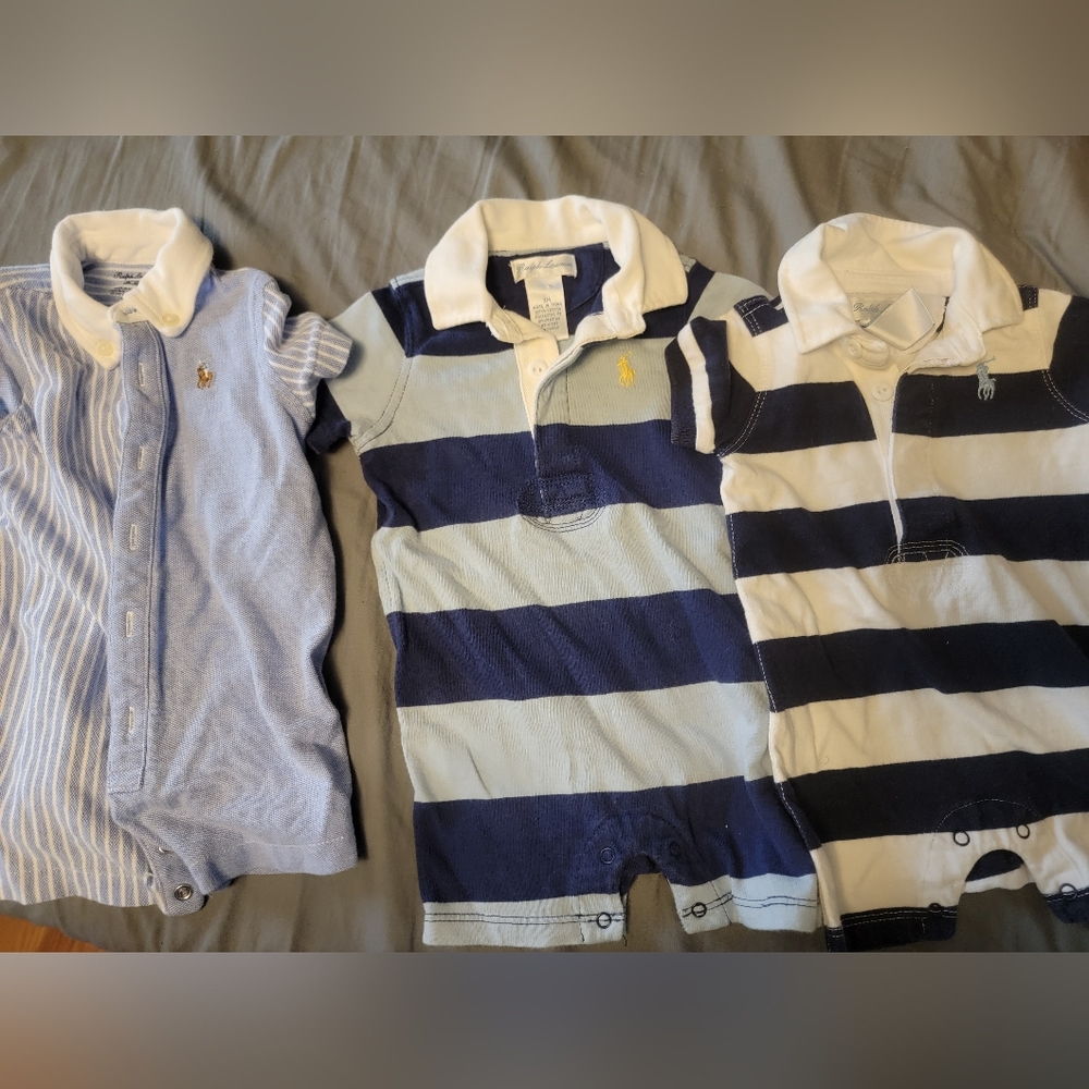 Polo rompers. Size 3 months